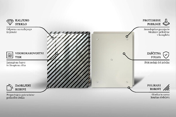 Spisskyddsplatta Metalllinjer