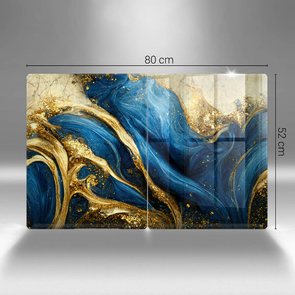 Spisskyddsplatta Blåguld marmor