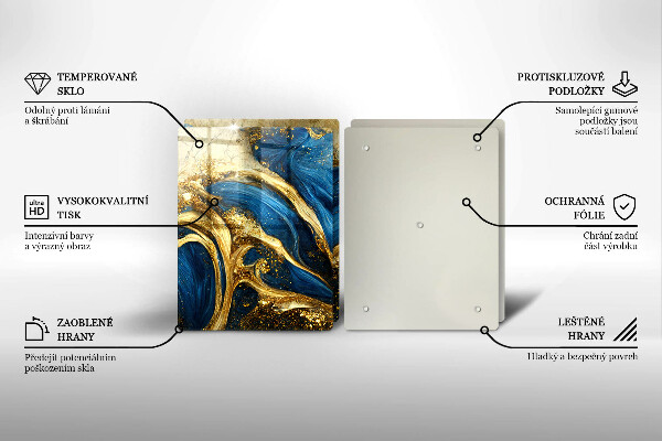 Spisskyddsplatta Blåguld marmor