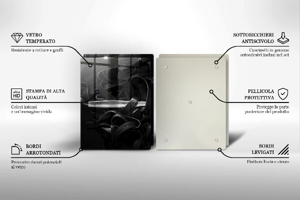 Spisskyddsplatta Svart Tagliatelle Pasta