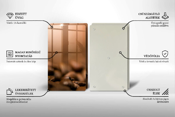 Skyddsplatta för spis Kaffebönor