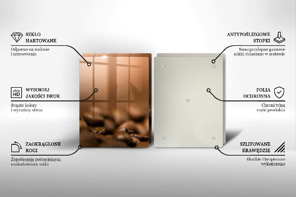 Skyddsplatta för spis Kaffebönor