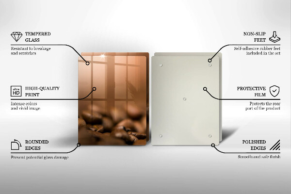 Skyddsplatta för spis Kaffebönor