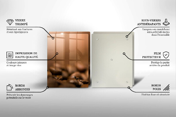 Skyddsplatta för spis Kaffebönor