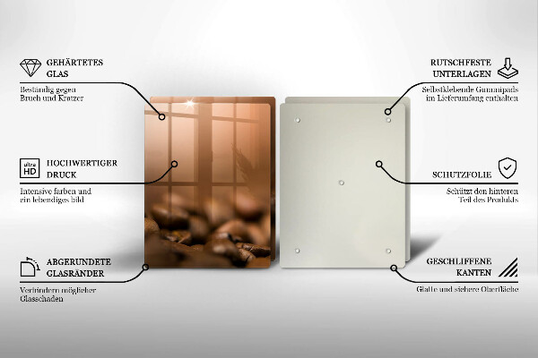 Skyddsplatta för spis Kaffebönor