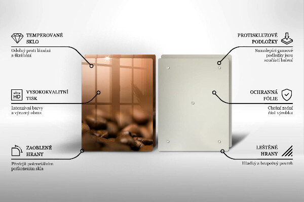 Skyddsplatta för spis Kaffebönor