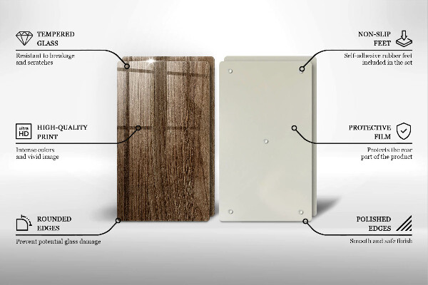 Skyddsplatta för spis Trästruktur