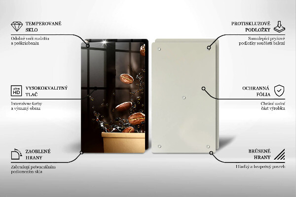 Skyddsplatta för spis Heta kaffebönor