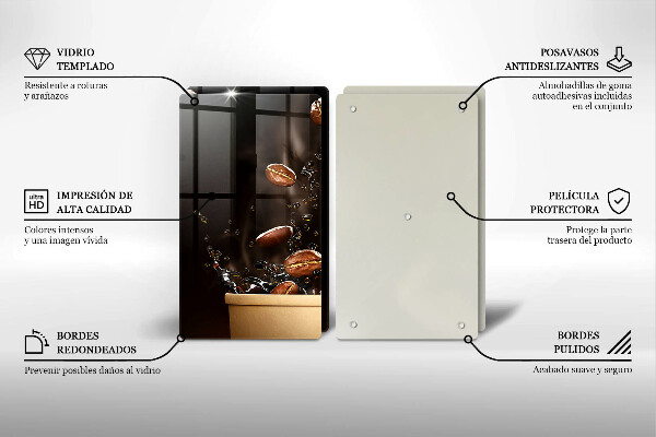 Skyddsplatta för spis Heta kaffebönor