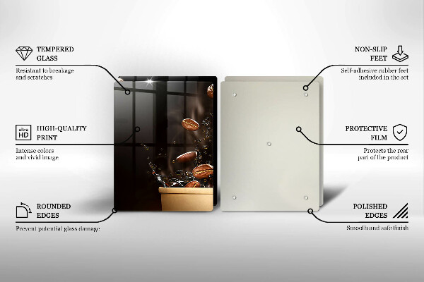 Skyddsplatta för spis Heta kaffebönor