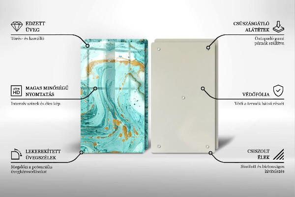 Skydd för spis Blå abstraktion