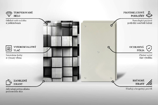 Glashällskydd Abstraktion 3D rutor