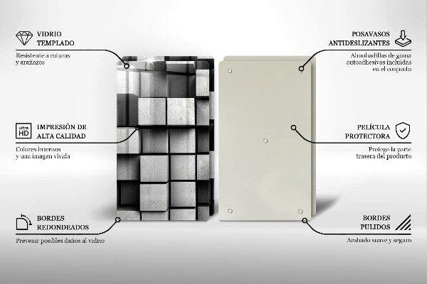 Glashällskydd Abstraktion 3D rutor