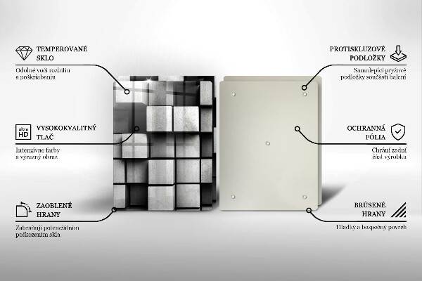 Glashällskydd Abstraktion 3D rutor