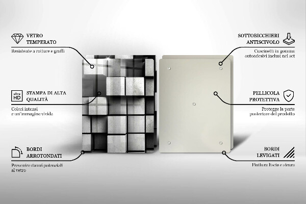 Glashällskydd Abstraktion 3D rutor