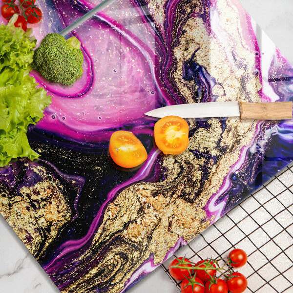 Skyddsplatta för spis Abstrakt design guld