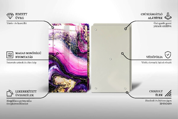 Skyddsplatta för spis Abstrakt design guld