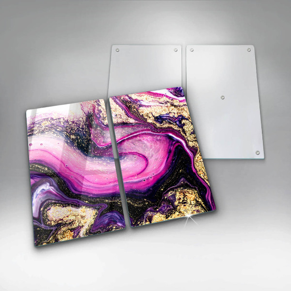 Skyddsplatta för spis Abstrakt design guld