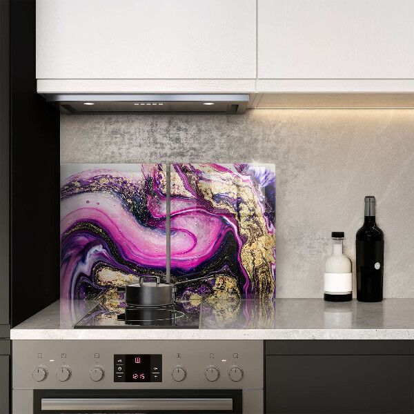 Skyddsplatta för spis Abstrakt design guld