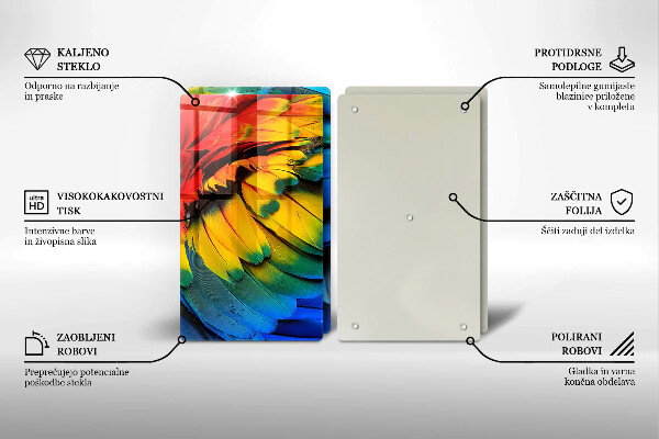 Kokkärlskydd Färgglada papegojfjädrar