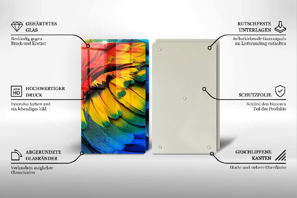 Kokkärlskydd Färgglada papegojfjädrar