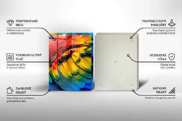 Kokkärlskydd Färgglada papegojfjädrar