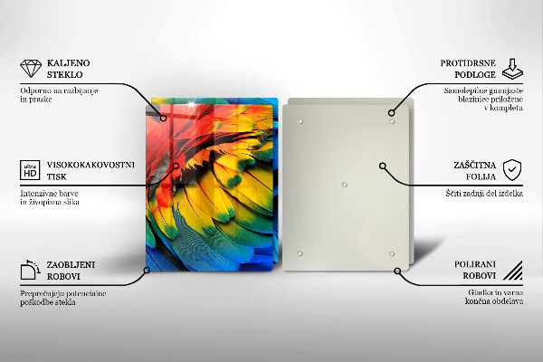 Kokkärlskydd Färgglada papegojfjädrar