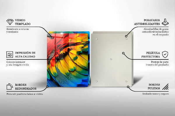 Kokkärlskydd Färgglada papegojfjädrar