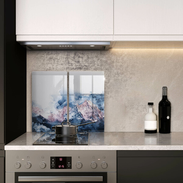 Skydd för spis Abstrakt målade berg