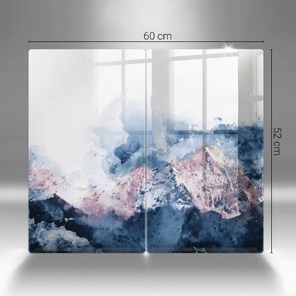 Skydd för spis Abstrakt målade berg