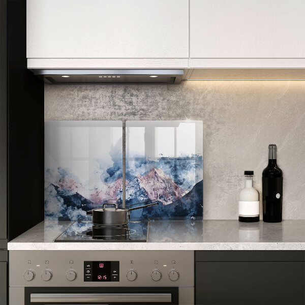 Skydd för spis Abstrakt målade berg