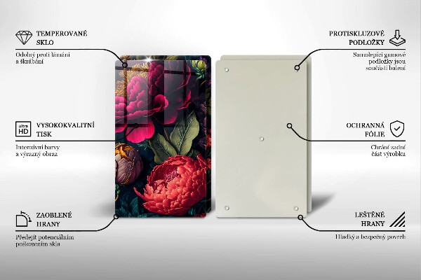 Skydd för spis Vackra blommor