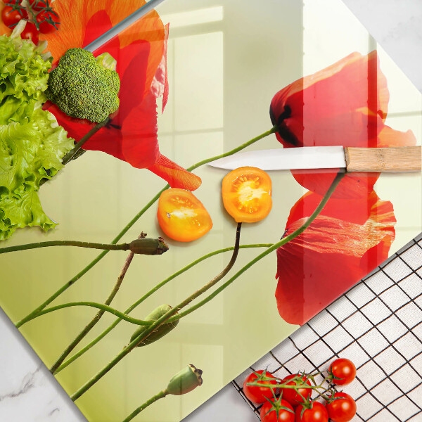 Glashällskydd Röda vallmoblommor