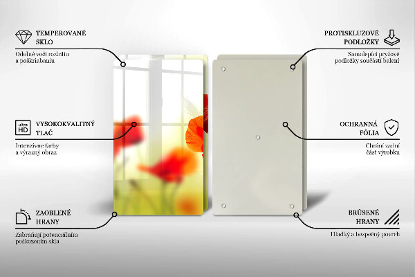 Glashällskydd Röda vallmoblommor