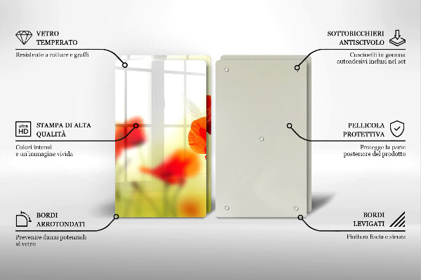 Glashällskydd Röda vallmoblommor