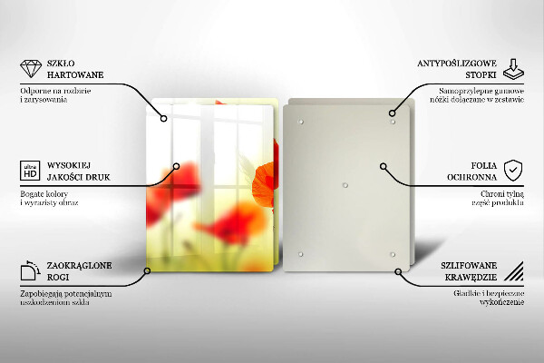 Glashällskydd Röda vallmoblommor