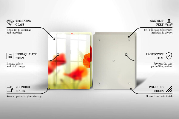 Glashällskydd Röda vallmoblommor