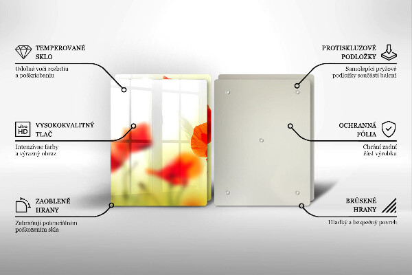 Glashällskydd Röda vallmoblommor