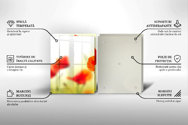 Glashällskydd Röda vallmoblommor