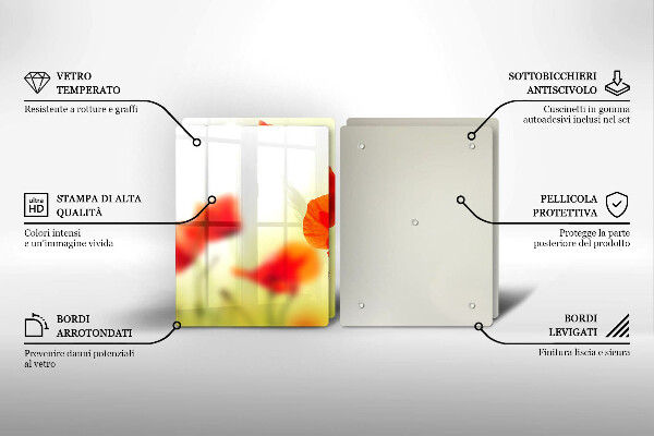 Glashällskydd Röda vallmoblommor