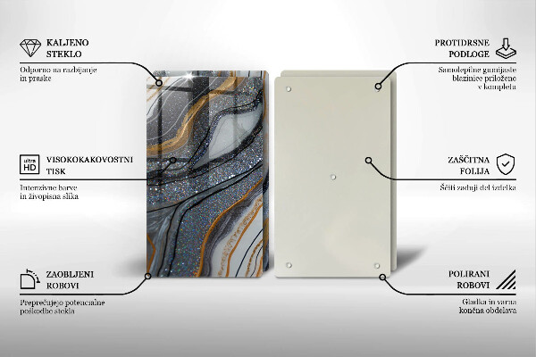 Skydd för induktionsspis sten med guld