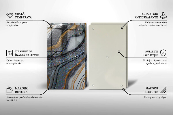 Skydd för induktionsspis sten med guld