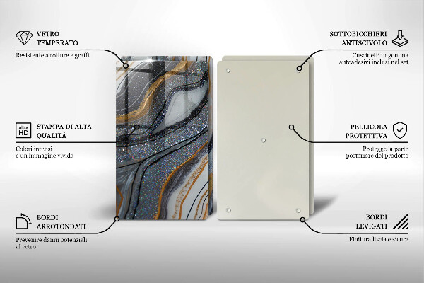 Skydd för induktionsspis sten med guld