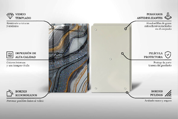 Skydd för induktionsspis sten med guld