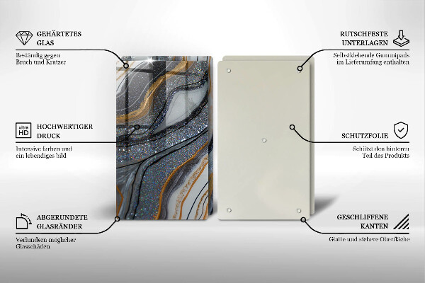 Skydd för induktionsspis sten med guld