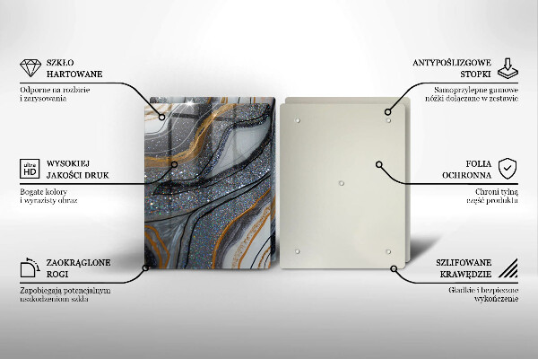 Skydd för induktionsspis sten med guld