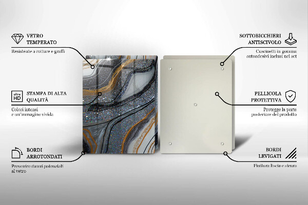 Skydd för induktionsspis sten med guld