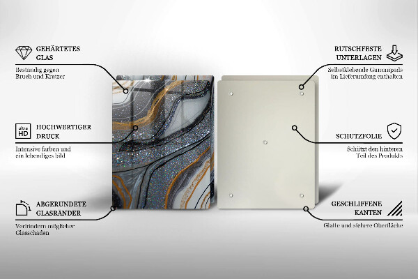 Skydd för induktionsspis sten med guld