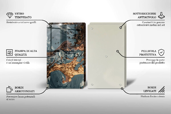 Skydd för spis Gyllene stenstruktur