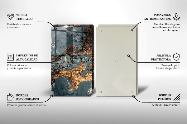 Skydd för spis Gyllene stenstruktur